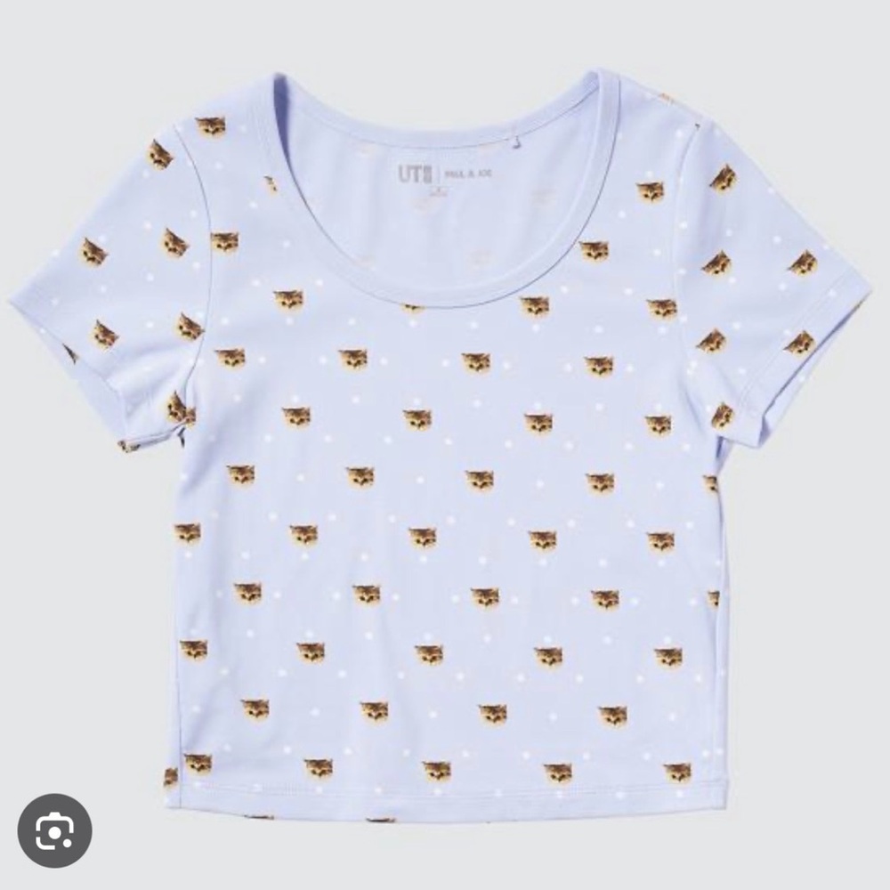Uniqlo Paul &Joe Cat Print Light Blue T-Shirt